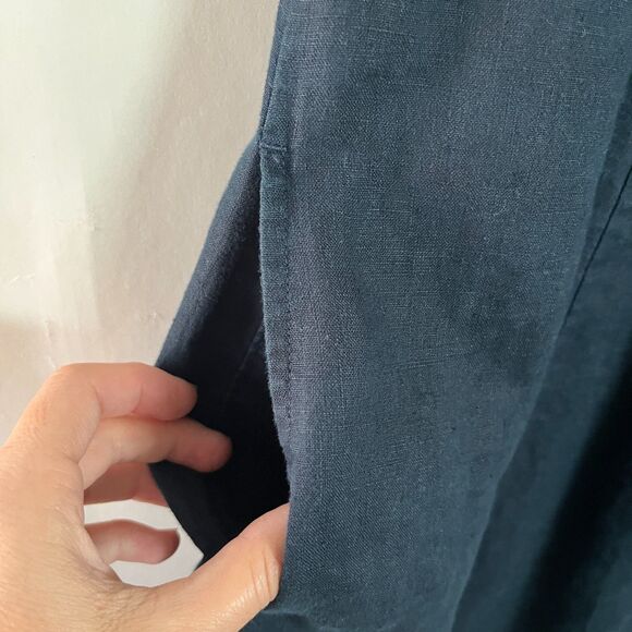 J. Jill Love Linen Dress Womens Medium Shift Resort Beachy Sleeveless Crochet - Picture 5 of 10